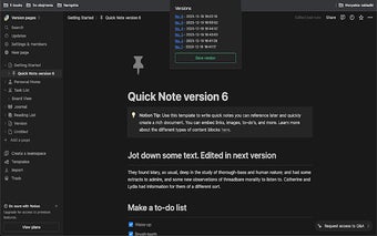 Notion Versioning