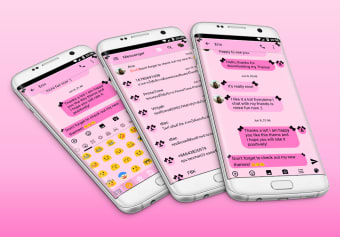 SMS Messages Ribbon Pink Black Theme - chat