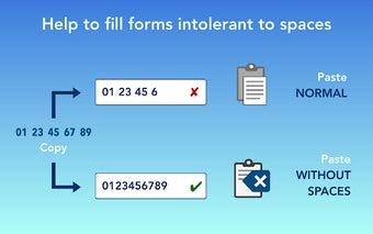 Paste without spaces