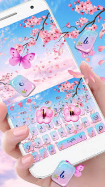 Pink Glass Sakura Keyboard Theme