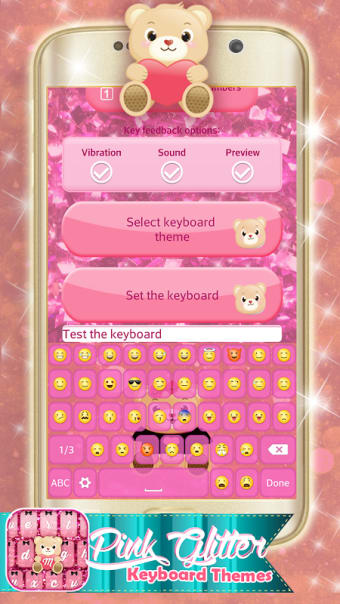 Pink Glitter Keyboard Themes