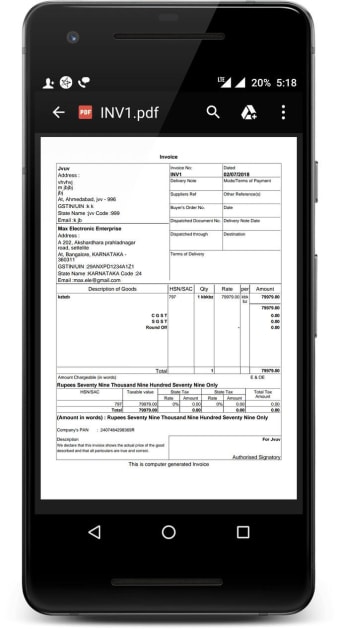 Tally in Mobile App : GST Billing Software Invoice