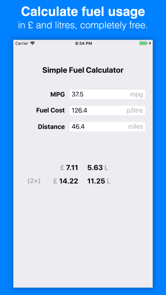 Simple Fuel Calculator UK