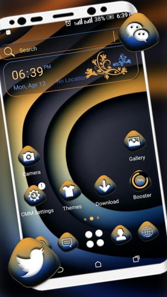 Abstract Curve Art Launcher Theme