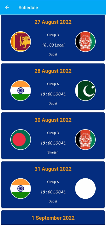 Asia Cup 2022 - Live