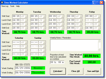 Time Worked Calculator