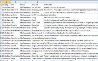 Amazon review export