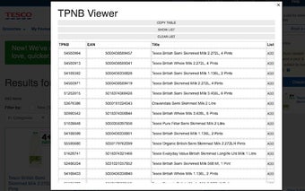 Tesco Groceries TPNB Viewer