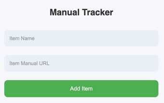 Item Manual Tracker