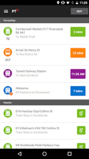 Public Transport Victoria app