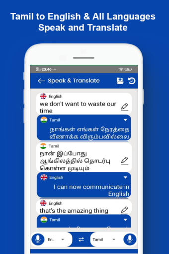 Speak Tamil Translate English with Voice Keyboard