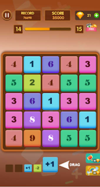 Number Game - Math-3 Game - Merge Block Raising