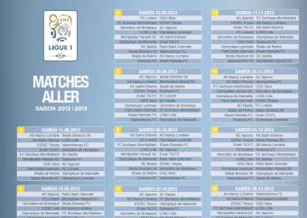 Calendrier Ligue 1 2012-2013