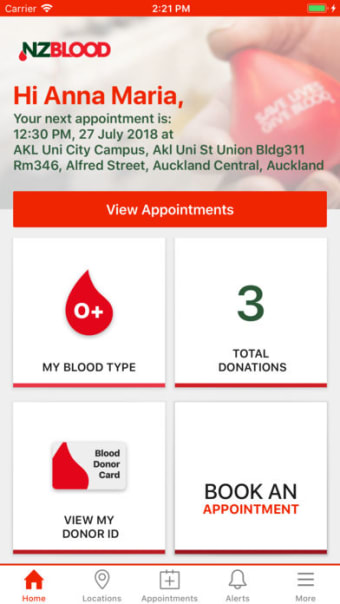 NZ Blood Service Donor App