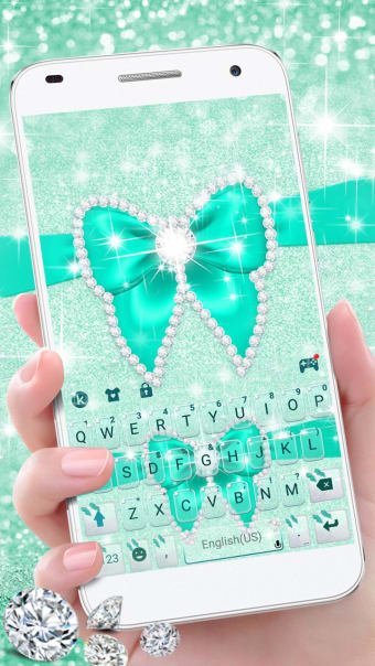 Green Diamond Bow Keyboard Theme
