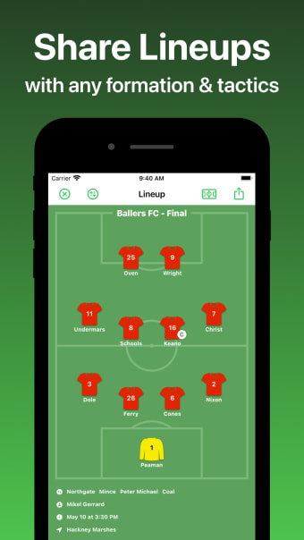 FootyTeam - Soccer Lineup