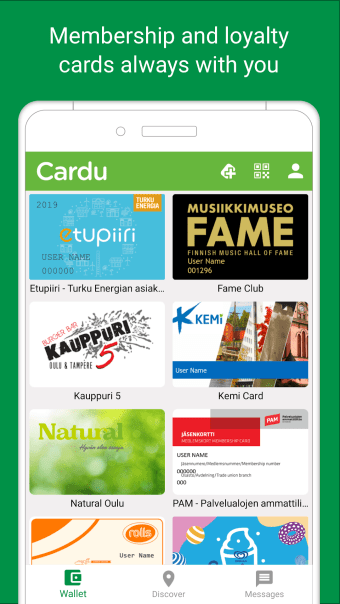 Cardu : Loyalty and membership cards into use