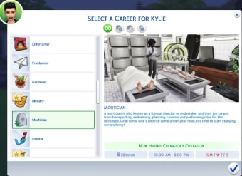 Mortician Career mod for The Sims 4