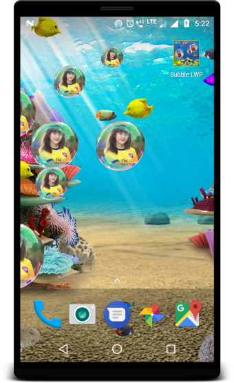 Bubble photo live wallpaper with aquarium