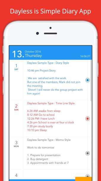 Dayless - Simple Diary App