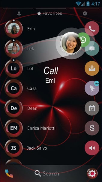 Spheres Red Contacts & Dialer Theme