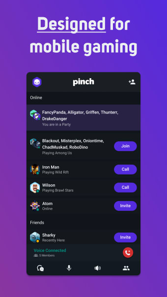 Pinch - Voice Chat for Gamers Friends  Teammates