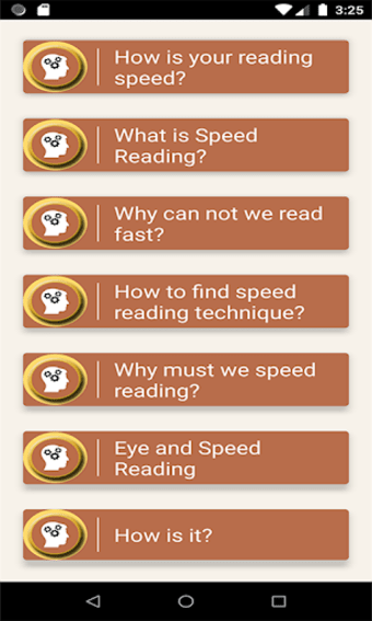 Speed Reading and Exercises