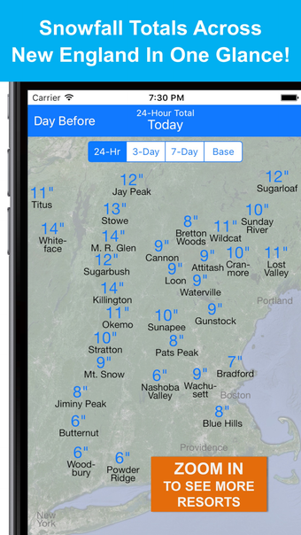 New England Snow Map