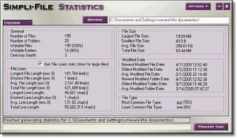 Simpli-File Statistics