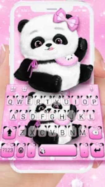 Pink Girly Panda Keyboard Them