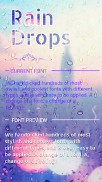 Rain Drops Font for FlipFont