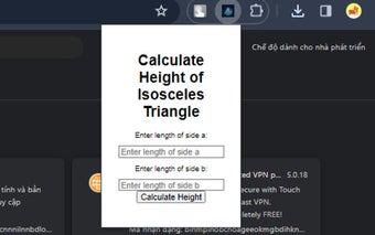 Calculate Height of Isosceles Triangle