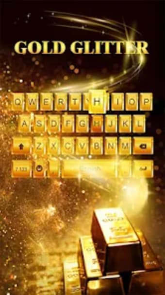 Gold Glitter Keyboard Theme