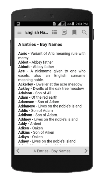 English Names and Meanings