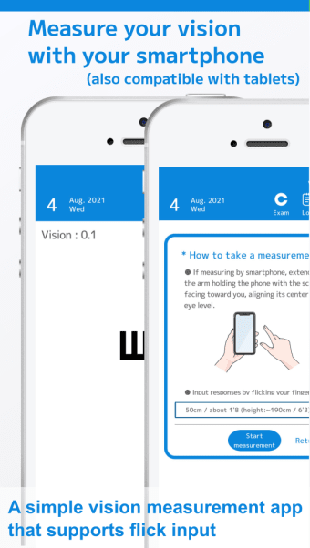 Easy Vision Exam using a smartphone or tablet