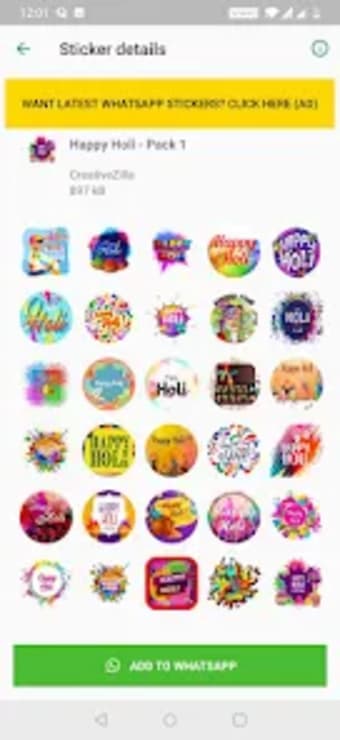 Animated Holi Stickers for WA