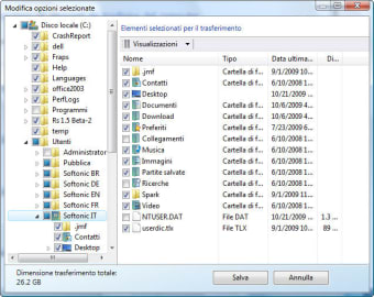 Trasferimento dati per Windows 7