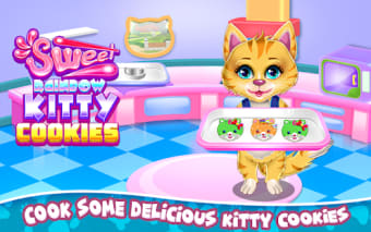 Sweet Rainbow Kitty Cookies