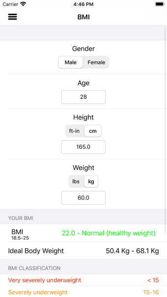 BMI - BMR Calculator