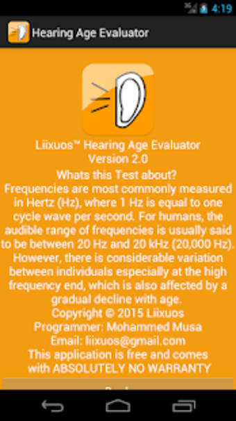 Hearing Age Evaluator