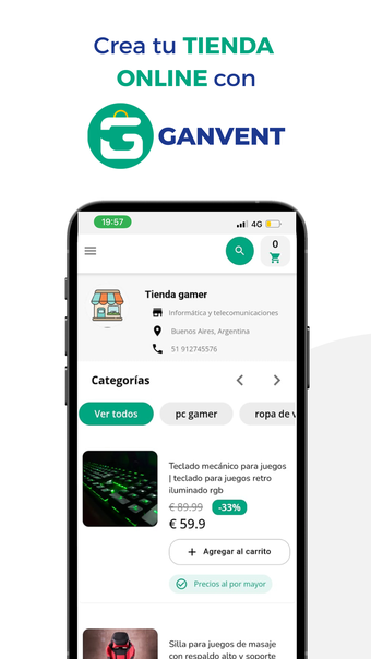 Ganvent: Crea tu tienda online