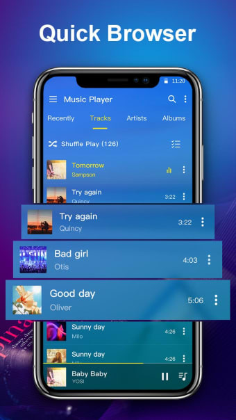 Music Player with equalizer and trendy design