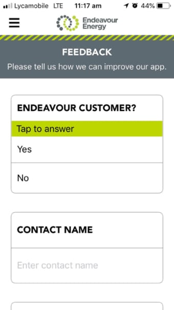 Endeavour Energy outage app