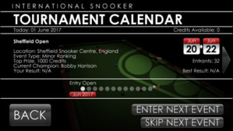 International Snooker Career