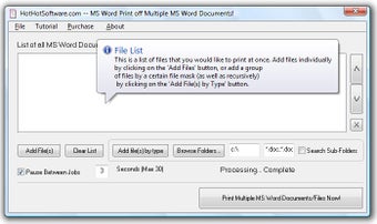 Print multiple word documents and ms word files Software