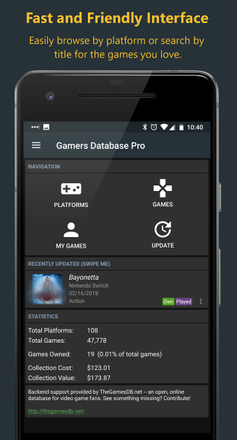 Gamers Database - Video Game Collection Manager