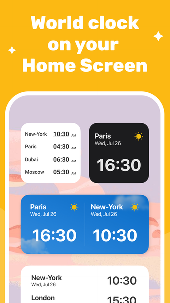 World Clock Widget - Time zone