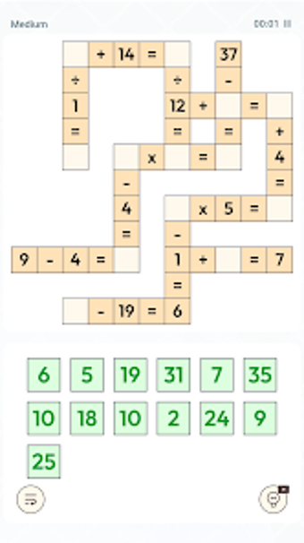 Crossmath - Puzzle Number