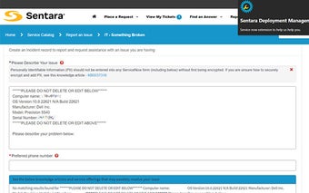 Sentara ServiceNow IT - Something Broken Extension