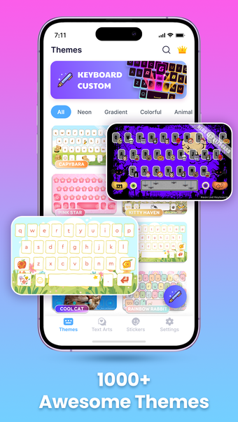 Neon LED Keyboard: Cute Themes